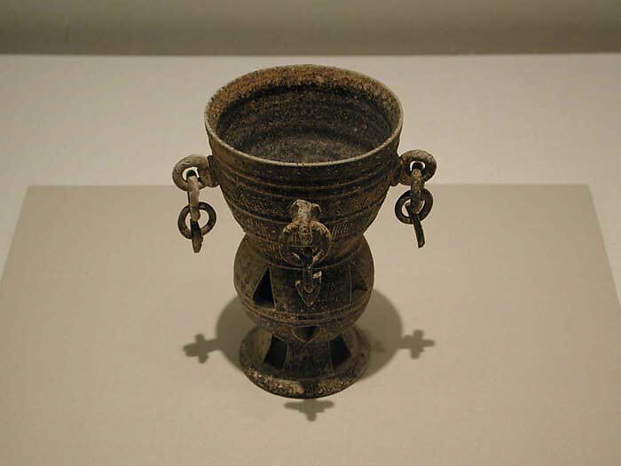 Bell Cup with Pendants, Stoneware with traces of incidental ash glaze, Korea 