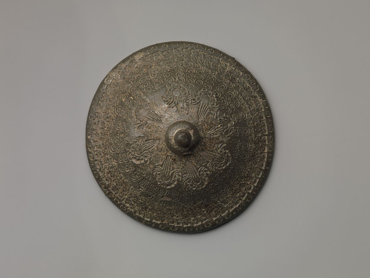 Covered urn with geometric decoration, Stoneware with stamped design, Korea