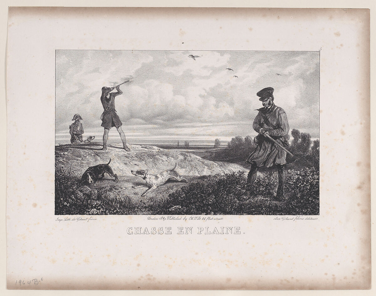 Hunting in the Field, from "Hunting Scenes", Alexandre-Gabriel Decamps (French, Paris 1803–1860 Fontainebleau), Lithograph 