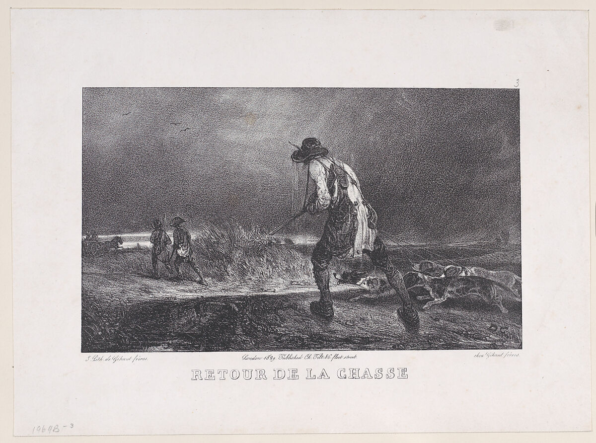 Return from the Hunt, from "Hunting Scenes", Alexandre-Gabriel Decamps (French, Paris 1803–1860 Fontainebleau), Lithograph; first state of two