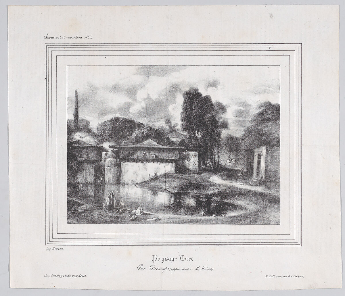 Turkish Landscape, Alexandre-Gabriel Decamps (French, Paris 1803–1860 Fontainebleau), Lithograph 