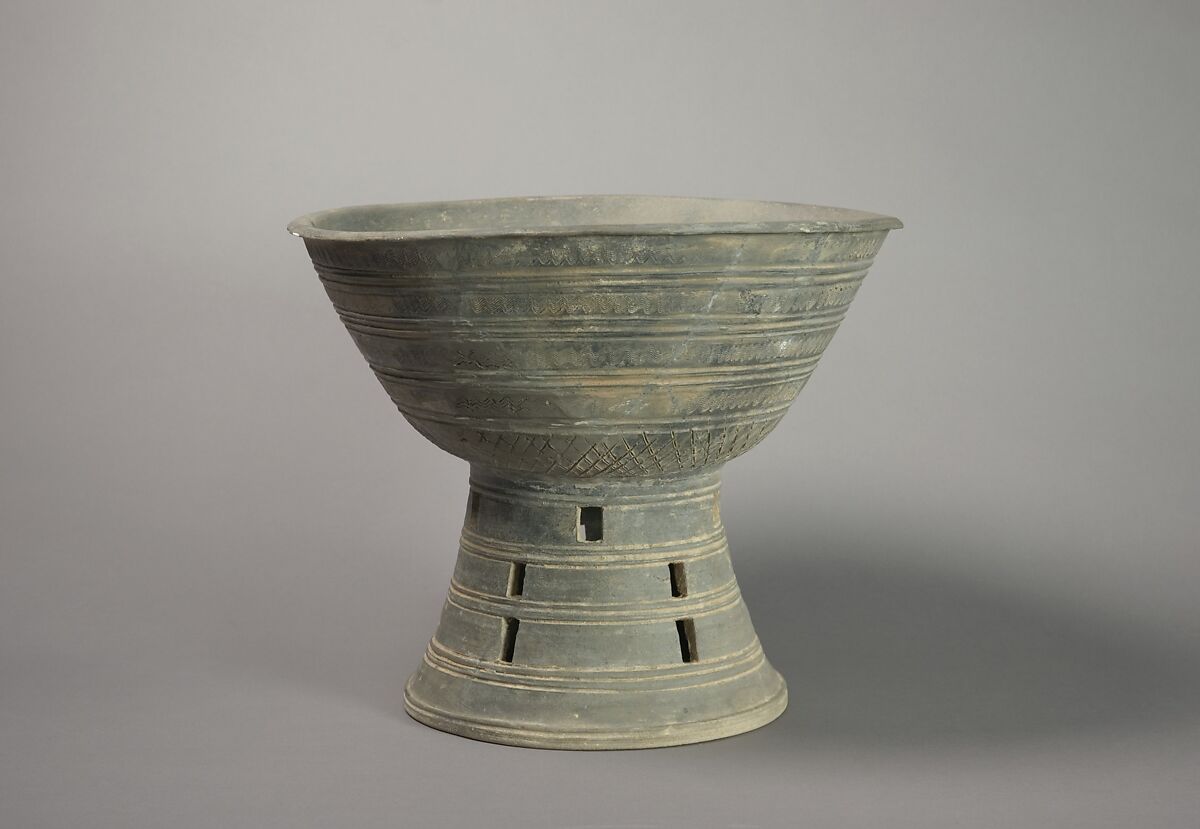 Bowl Shaped Pedestal, High fired pottery, Korea 