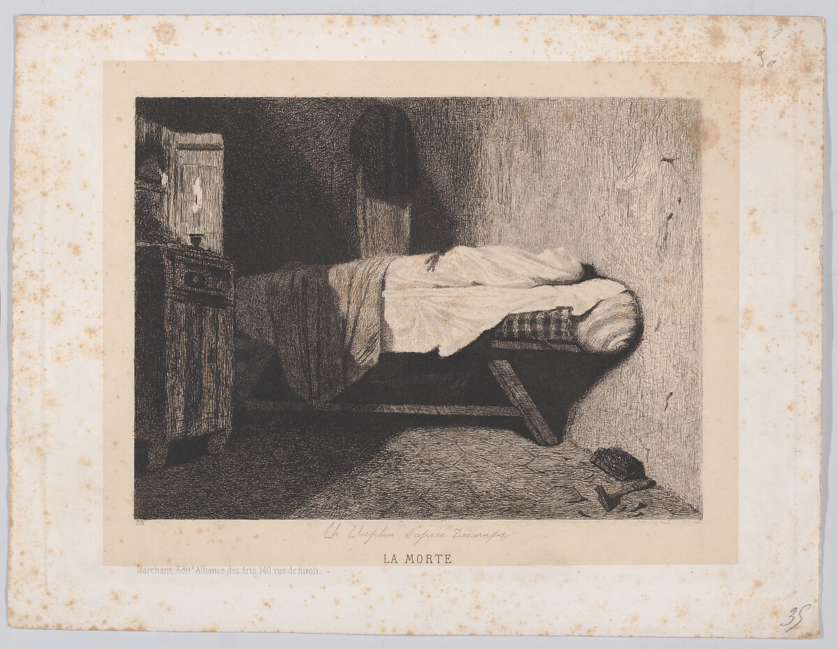 Death, After Alexandre-Gabriel Decamps (French, Paris 1803–1860 Fontainebleau), Etching on chine collé 