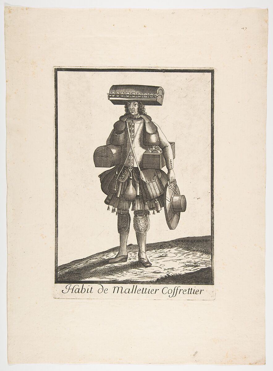 Habit de Mallettier Coffrettier, Anonymous, French, 17th century, Etching 