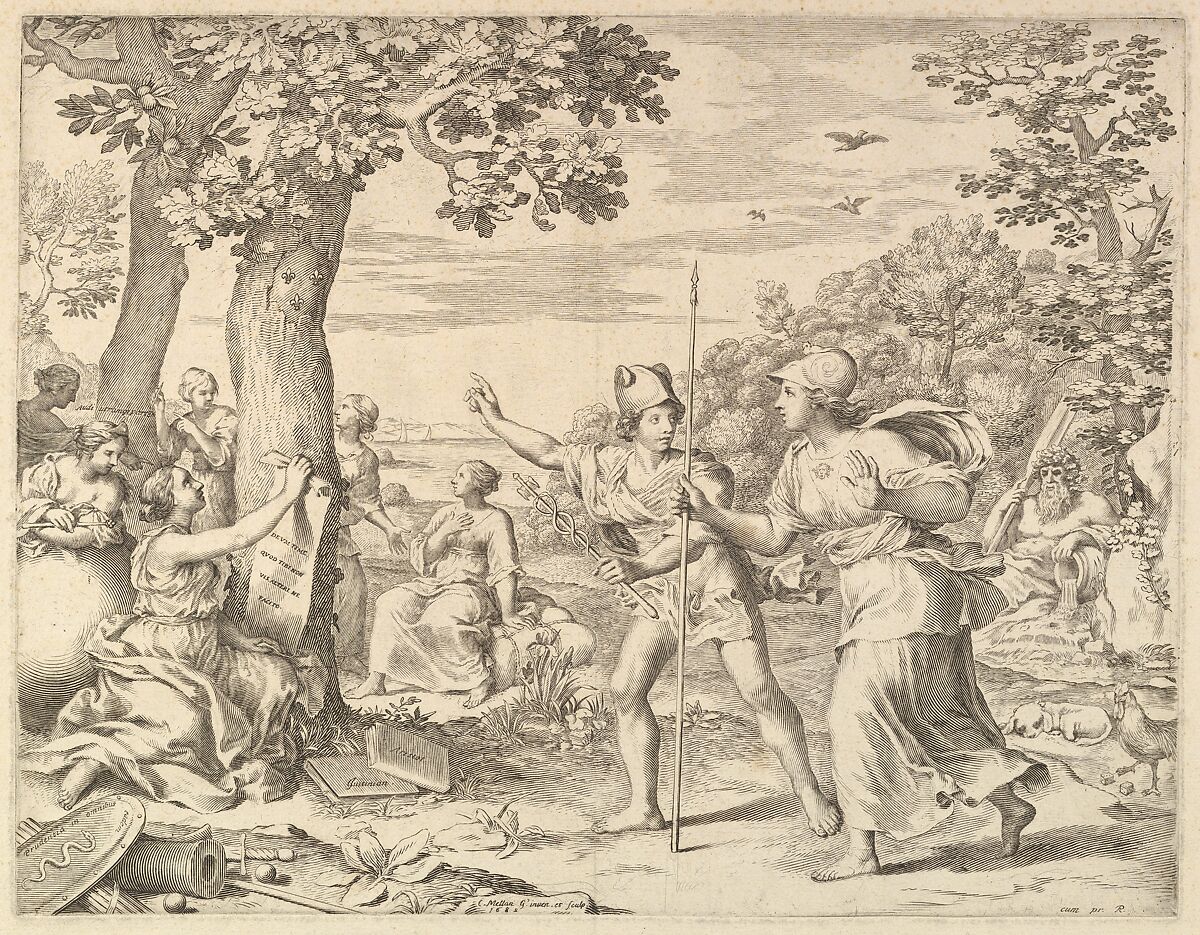 Allegory on Good Government in France, Claude Mellan (French, Abbeville 1598–1688 Paris), Engraving; fourth state of six (BN) 