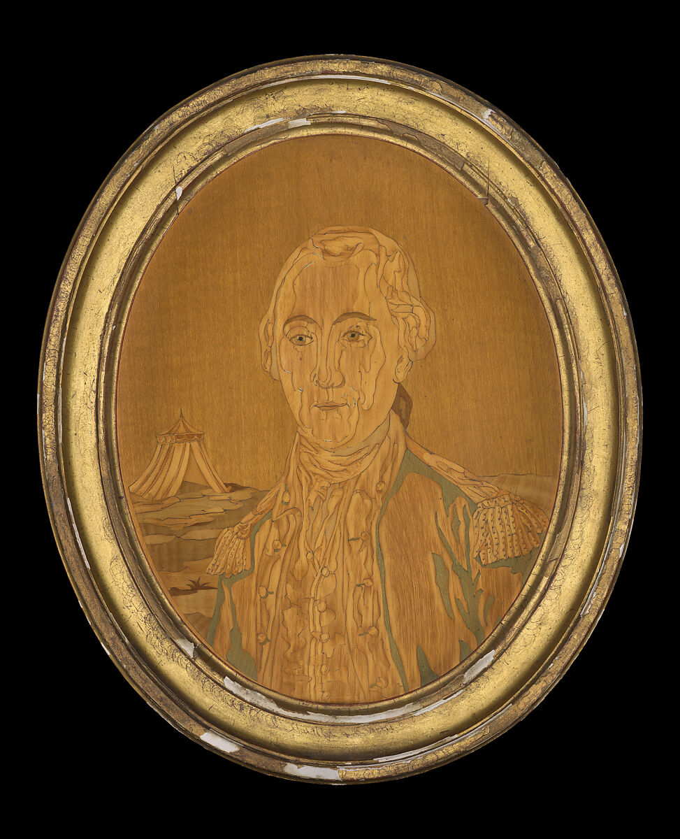 Portrait Panel of George Washington, Linden, holly, sycamore or harewood