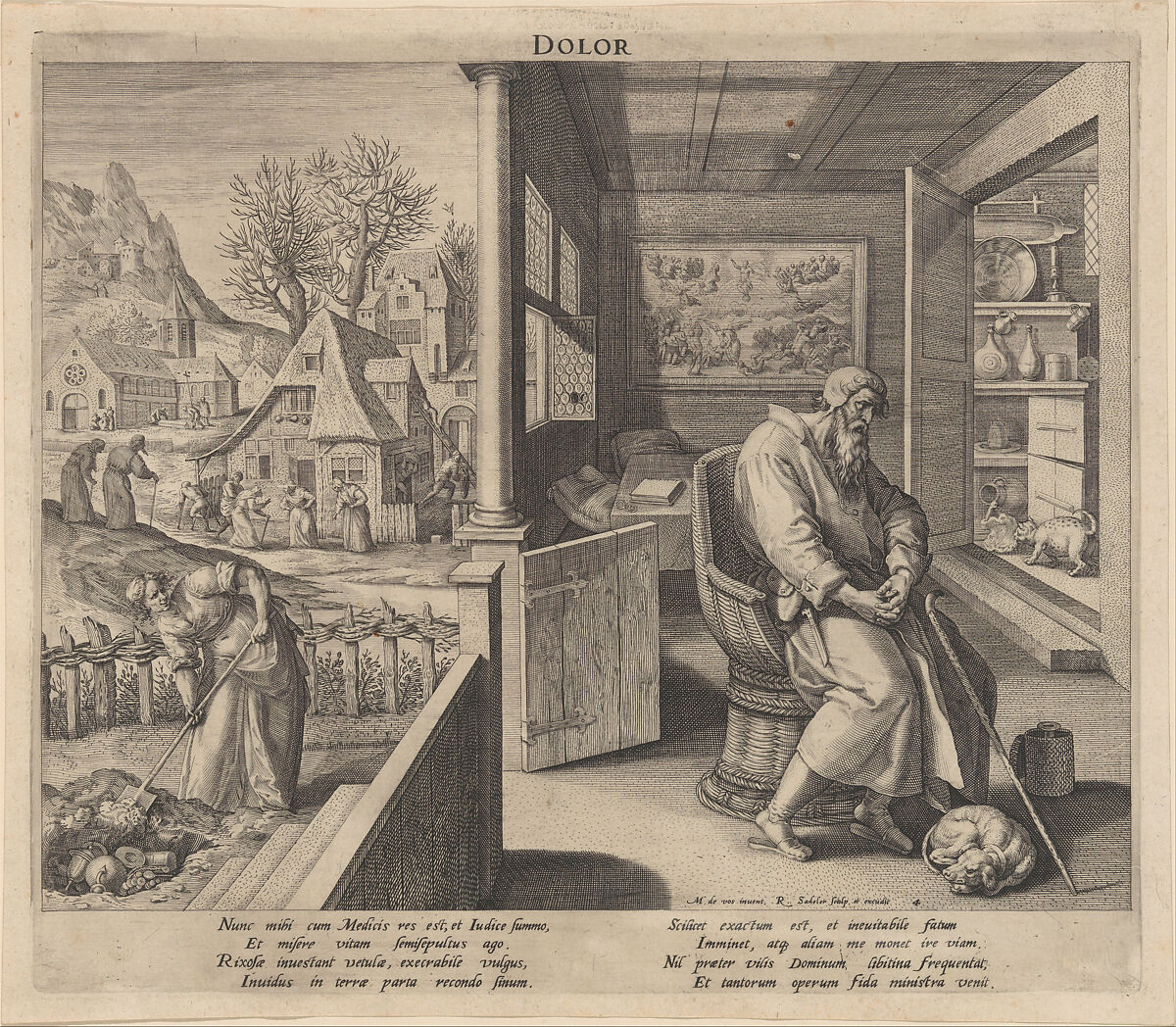 Dolor (Sorrow), Raphael Sadeler I  Netherlandish, Engraving