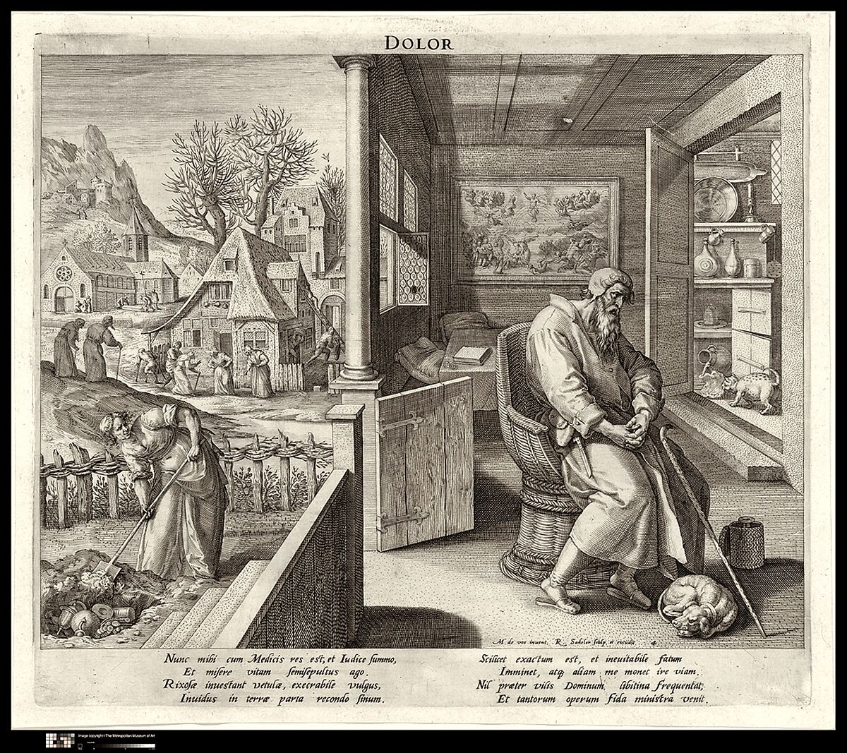 Dolor (Sorrow), Raphael Sadeler I (Netherlandish, Antwerp 1560–1628 Venice (?)), Engraving