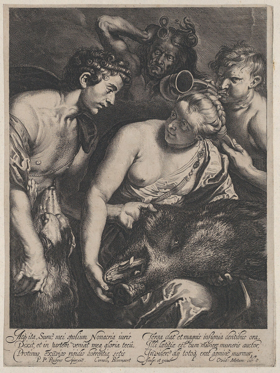 Atalanta and Meleager, Cornelis Bloemaert (Dutch, Utrecht 1603–?1684 Rome), Engraving; second state of two 