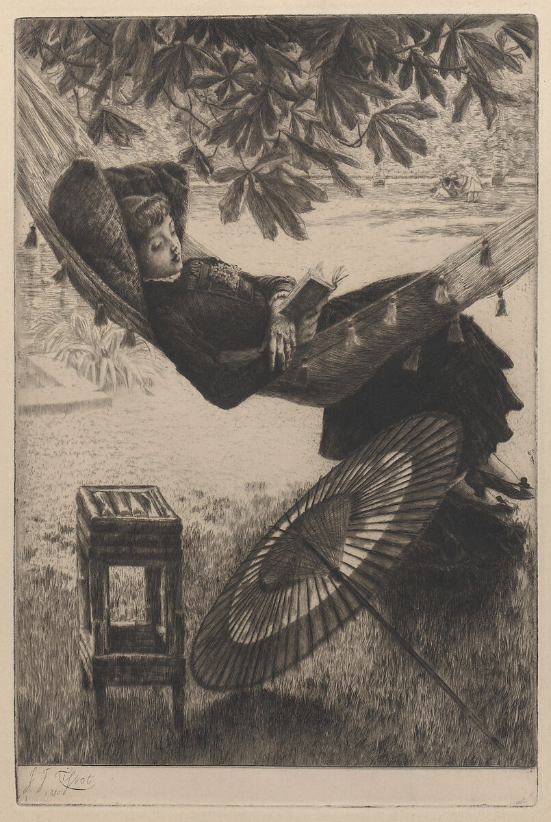 The Hammock, James Tissot (French, Nantes 1836–1902 Chenecey-Buillon), Etching and drypoint on laid paper; only state 