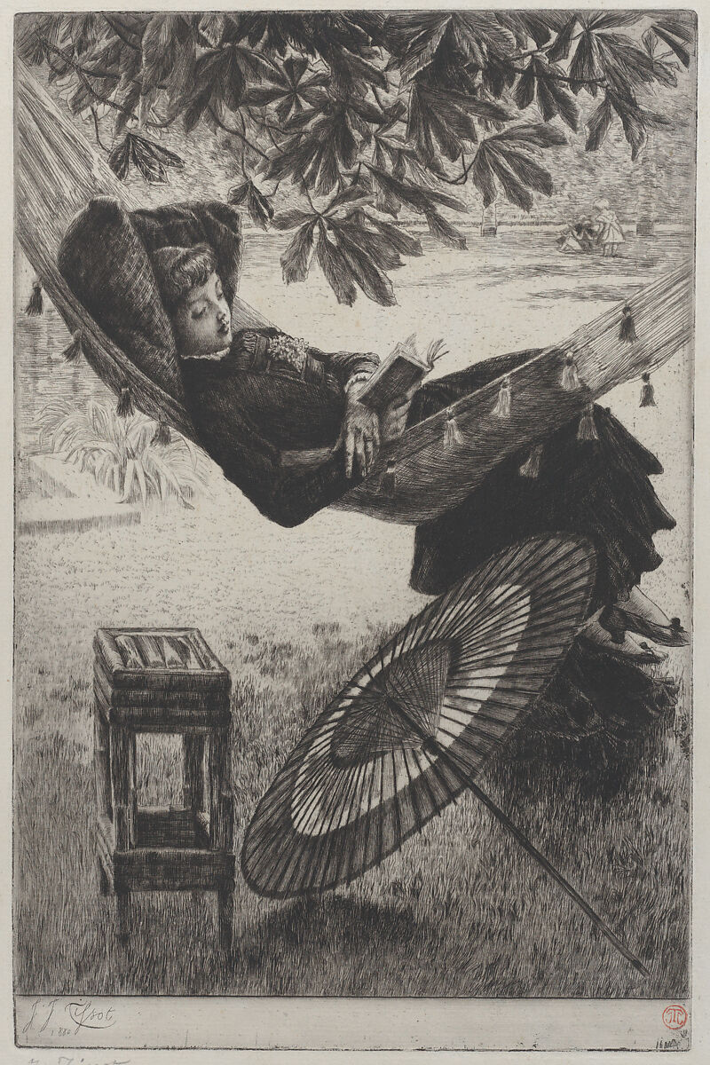 The Hammock, James Tissot (French, Nantes 1836–1902 Chenecey-Buillon), Etching and drypoint on laid paper; only state 