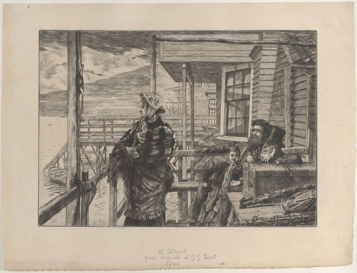 The Three Crows Inn, Gravesend, James Tissot (French, Nantes 1836–1902 Chenecey-Buillon), Etching on laid paper; third state of three 