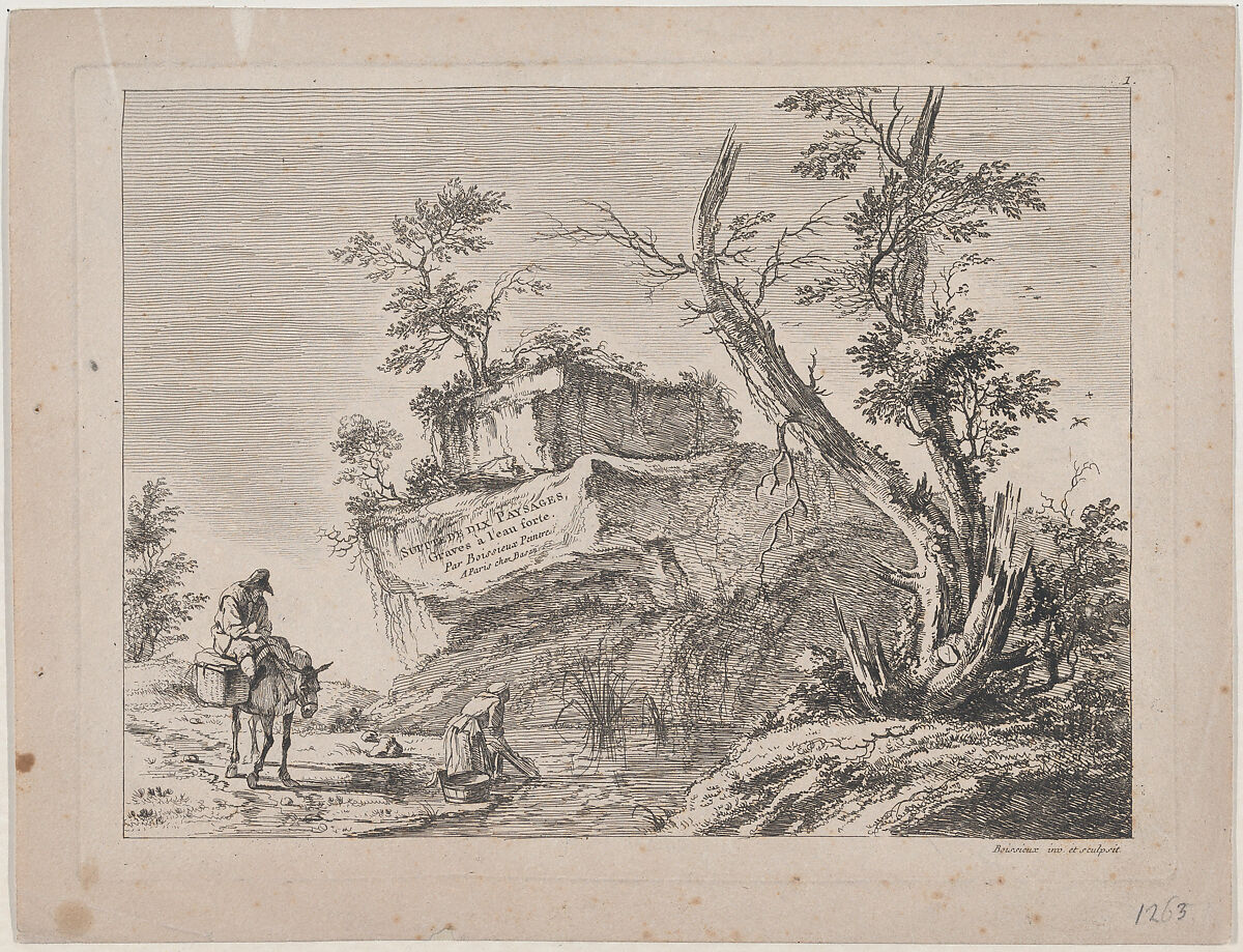 Title-Page to a Series of Ten Landscapes, Jean Jacques de Boissieu (French, Lyons 1736–1810 Lyons), Etching 
