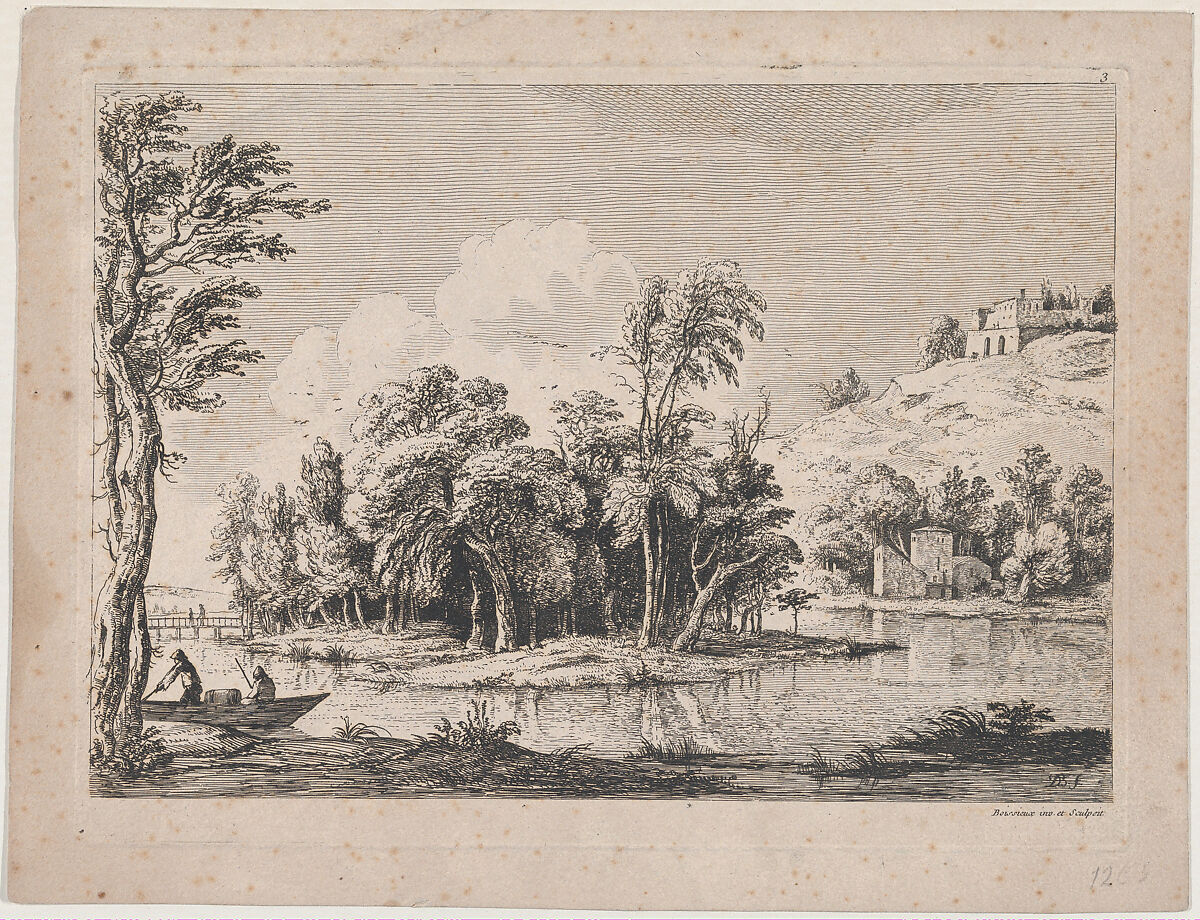 Wooded Island, Jean Jacques de Boissieu (French, Lyons 1736–1810 Lyons), Etching; fifth state of five 