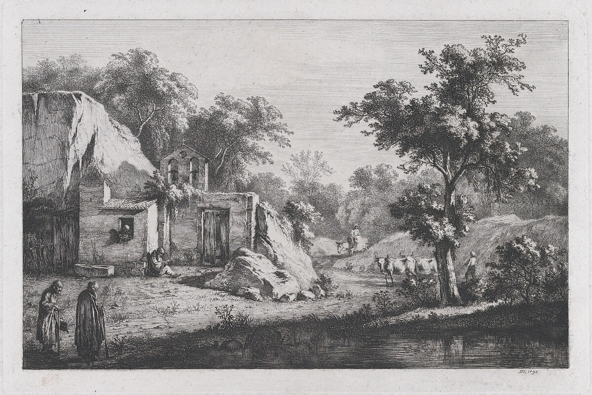 The Little Hermitage, Jean Jacques de Boissieu (French, Lyons 1736–1810 Lyons), Etching; fifth state of five 