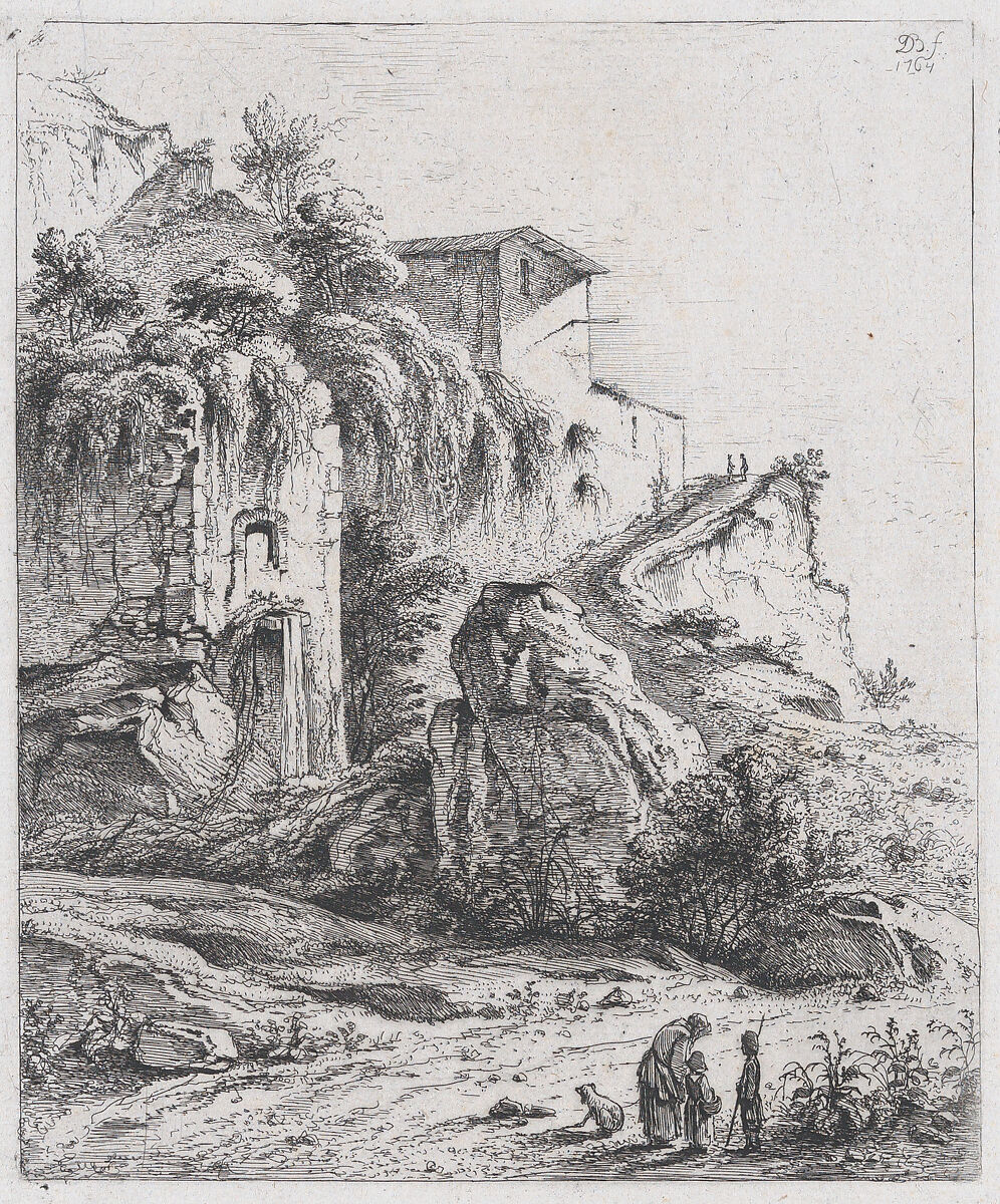 The Fountain of Choulans, Jean Jacques de Boissieu (French, Lyons 1736–1810 Lyons), Etching with drypoint; fourth state of five 