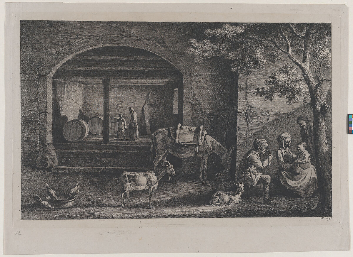 Interior of a Farm at Saint-Jean-de-Touslas, Jean Jacques de Boissieu (French, Lyons 1736–1810 Lyons), Etching with drypoint; fourth state of four 