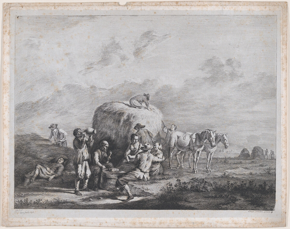 Harvesters Resting, Jean Jacques de Boissieu (French, Lyons 1736–1810 Lyons), Etching with drypoint; fourth state of four 