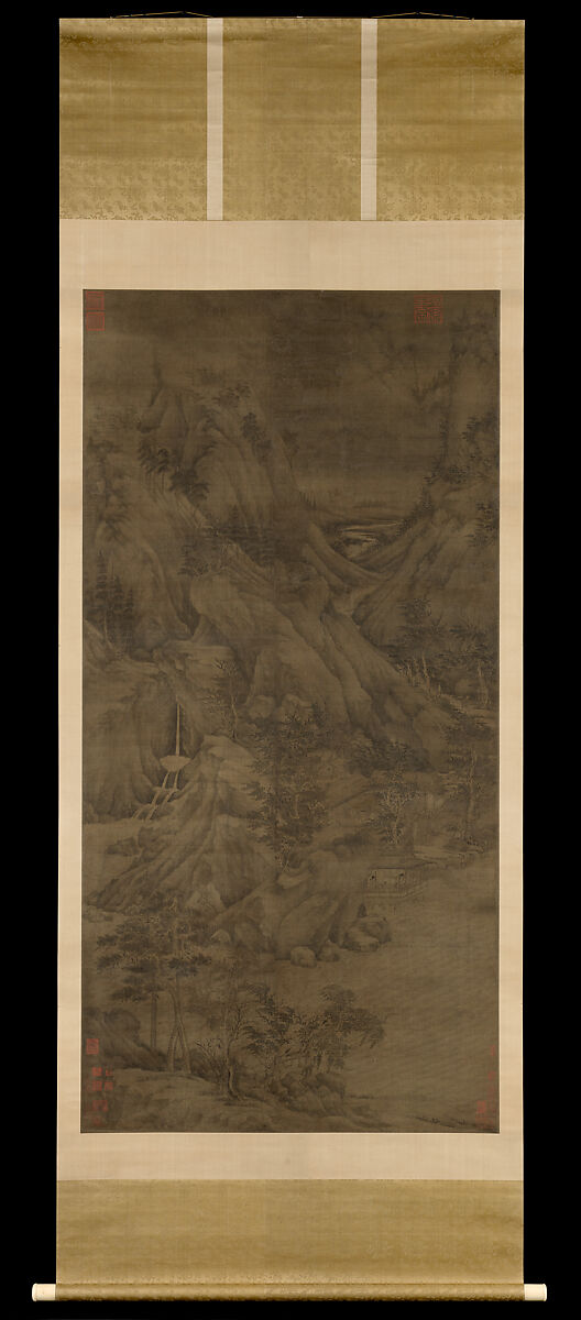 Riverbank, Attributed to Dong Yuan (Chinese, active 930s–960s), Hanging scroll; ink and color on silk, China