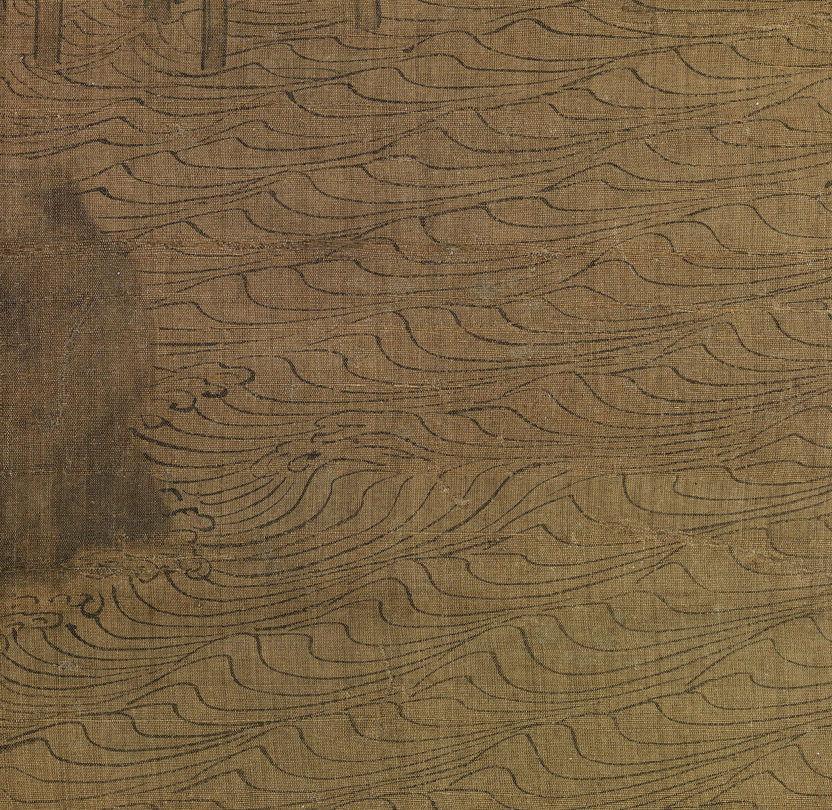 Riverbank, Attributed to Dong Yuan (Chinese, active 930s–960s), Hanging scroll; ink and color on silk, China