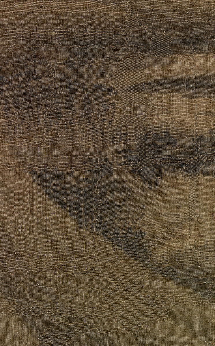 Riverbank, Attributed to Dong Yuan (Chinese, active 930s–960s), Hanging scroll; ink and color on silk, China