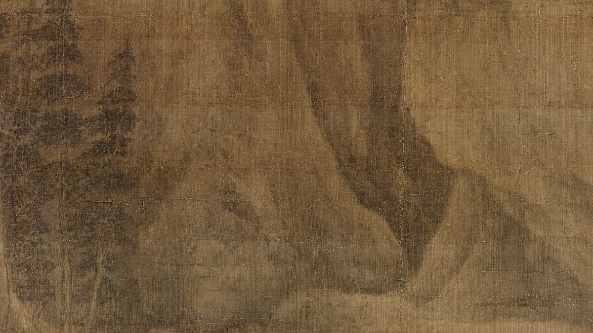 Riverbank, Attributed to Dong Yuan (Chinese, active 930s–960s), Hanging scroll; ink and color on silk, China