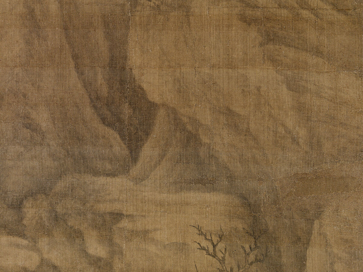 Riverbank, Attributed to Dong Yuan (Chinese, active 930s–960s), Hanging scroll; ink and color on silk, China