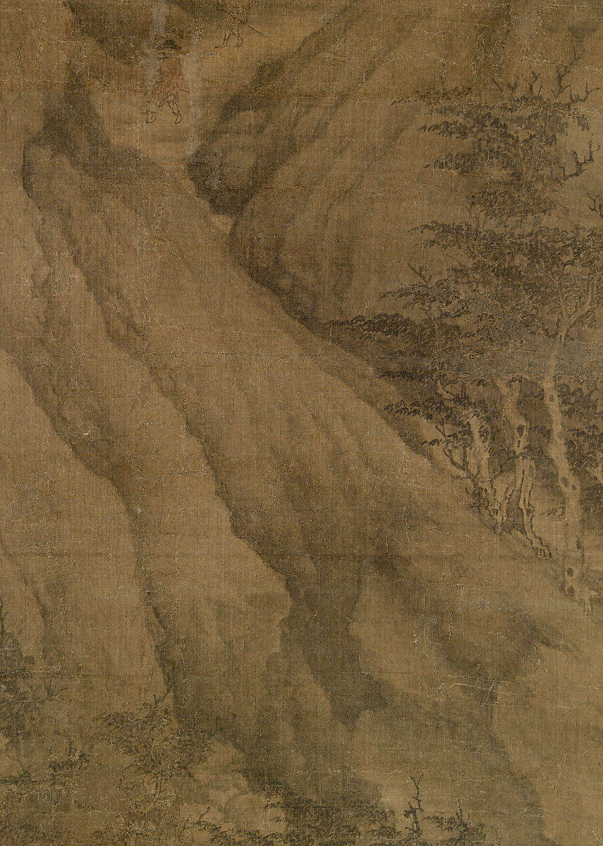 Riverbank, Attributed to Dong Yuan (Chinese, active 930s–960s), Hanging scroll; ink and color on silk, China