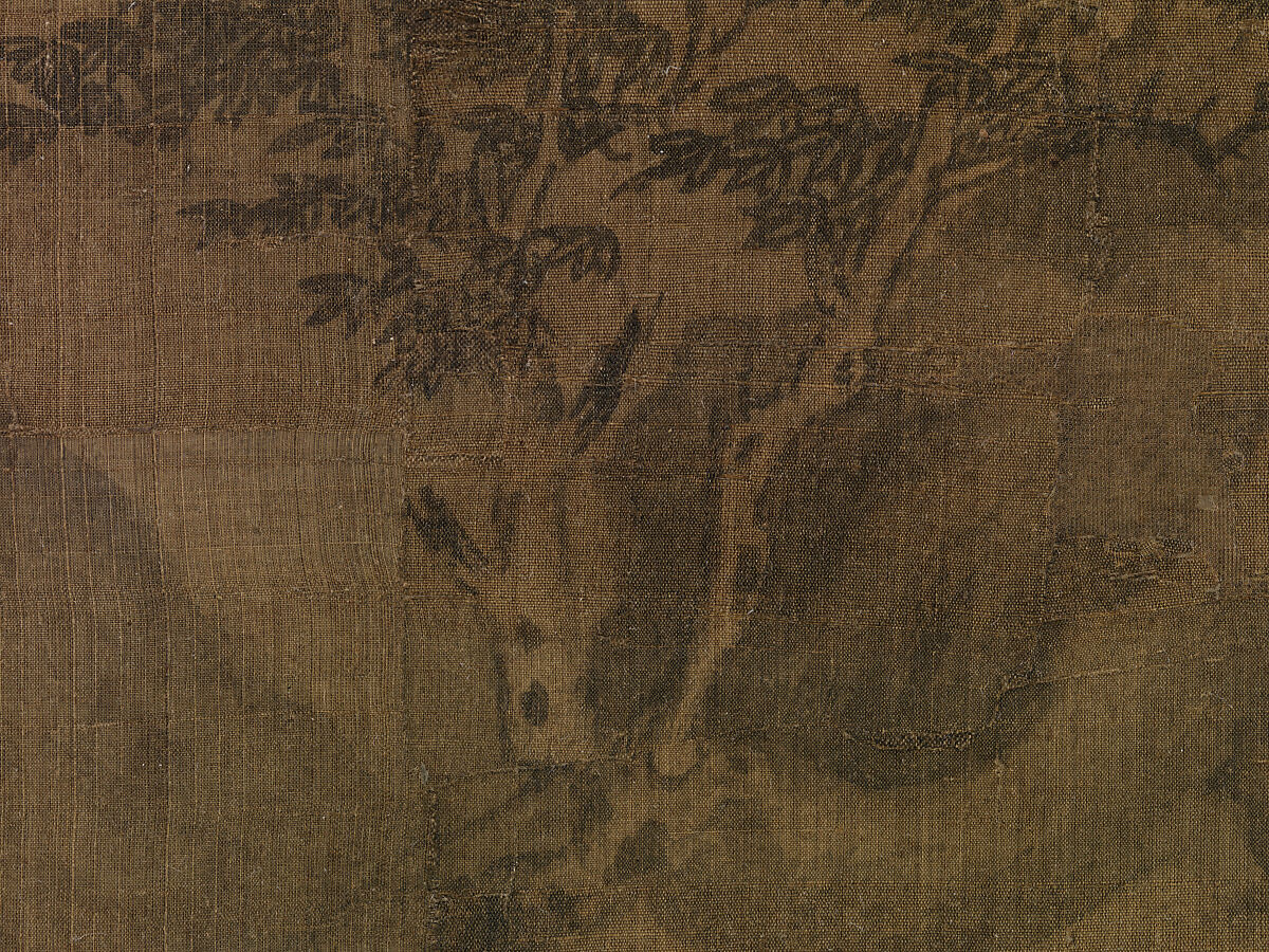 Riverbank, Attributed to Dong Yuan (Chinese, active 930s–960s), Hanging scroll; ink and color on silk, China