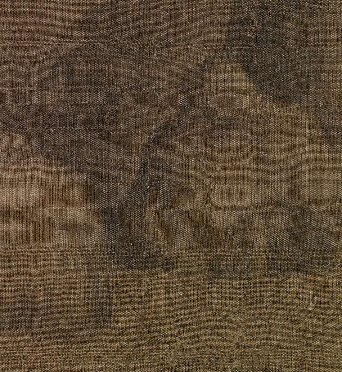 Riverbank, Attributed to Dong Yuan (Chinese, active 930s–960s), Hanging scroll; ink and color on silk, China