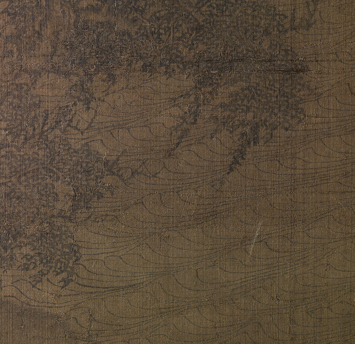 Riverbank, Attributed to Dong Yuan (Chinese, active 930s–960s), Hanging scroll; ink and color on silk, China