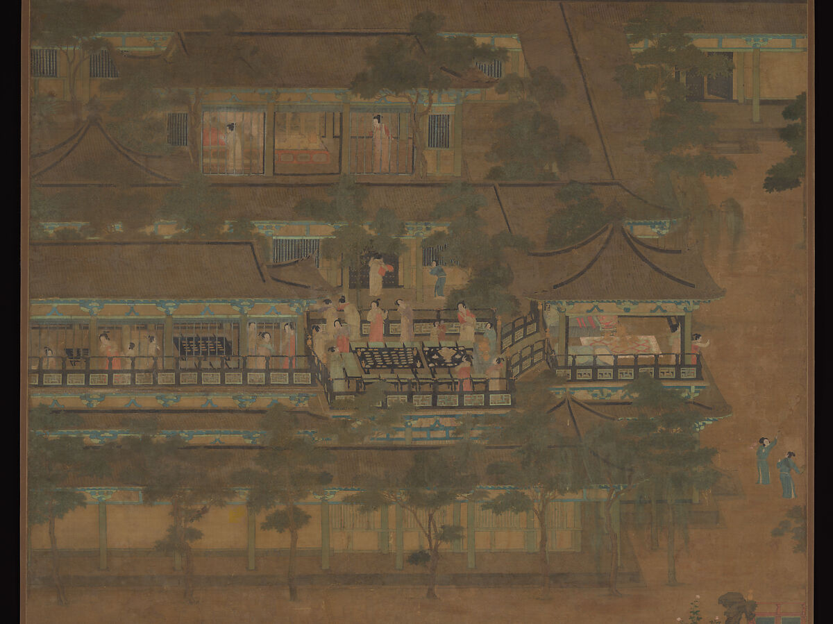 Palace banquet, Unidentified artist Chinese, active late 10th–11th century, Hanging scroll; ink and color on silk, China