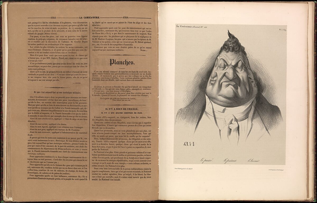 The Past. The Present. The Future (Le passé. Le présent. L'avenir), from La Caricature, plate 349, Honoré Daumier (French, Marseilles 1808–1879 Valmondois), Lithograph 