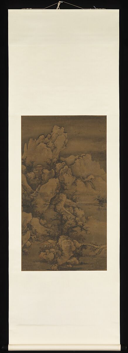 Traveling through Snow-Covered Mountains, Yao Yanqing (Tingmei) (Chinese, ca. 1300–after 1360), Hanging scroll; ink on silk, China