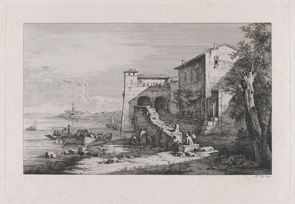 View of  Old Customs House in Rome, Jean Jacques de Boissieu (French, Lyons 1736–1810 Lyons), Etching with drypoint; third state of four 