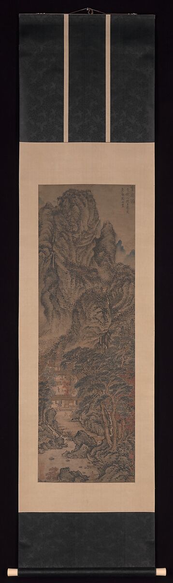 Simple Retreat, Wang Meng (Chinese, ca. 1308–1385), Hanging scroll; ink and color on paper, China