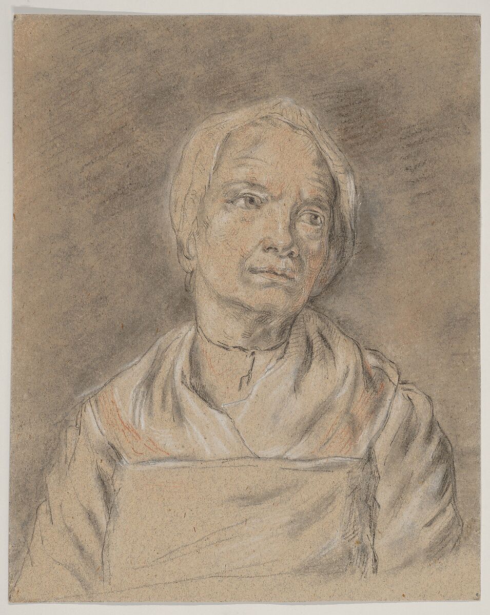 Old Woman, After Nicolas Bernard Lépicié (French, Paris 1735–1784 Paris), Red, white, and black chalk, with stumping 