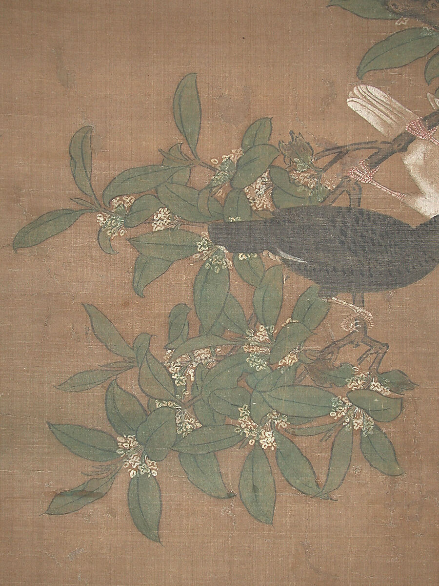 Mandarin ducks and cotton rose hibiscus, Lü Ji (Chinese, active late 15th century), Hanging scroll; ink and color on silk, China