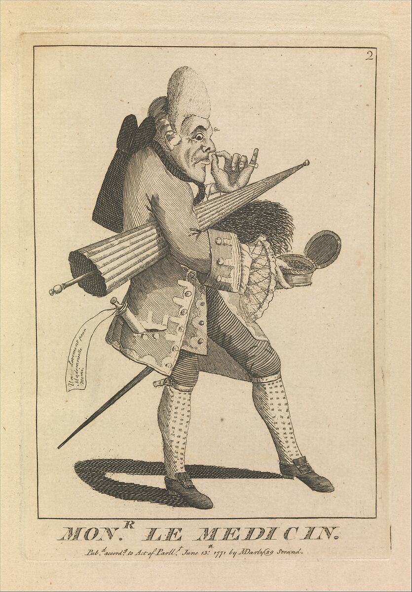 Monsieur Le Medicin, Attributed to Henry William Bunbury (British, Mildenhall, Suffolk 1750–1811 Keswick, Cumberland), Etching 