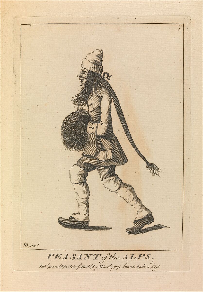 Peasant of the Alps, After Henry William Bunbury (British, Mildenhall, Suffolk 1750–1811 Keswick, Cumberland), Etching 