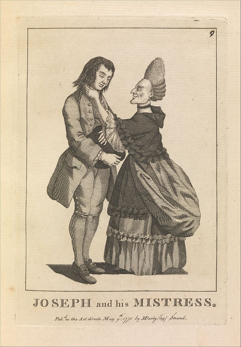Joseph and His Mistress, Matthias Darly (British, ca. 1721–1780 London), Etching 