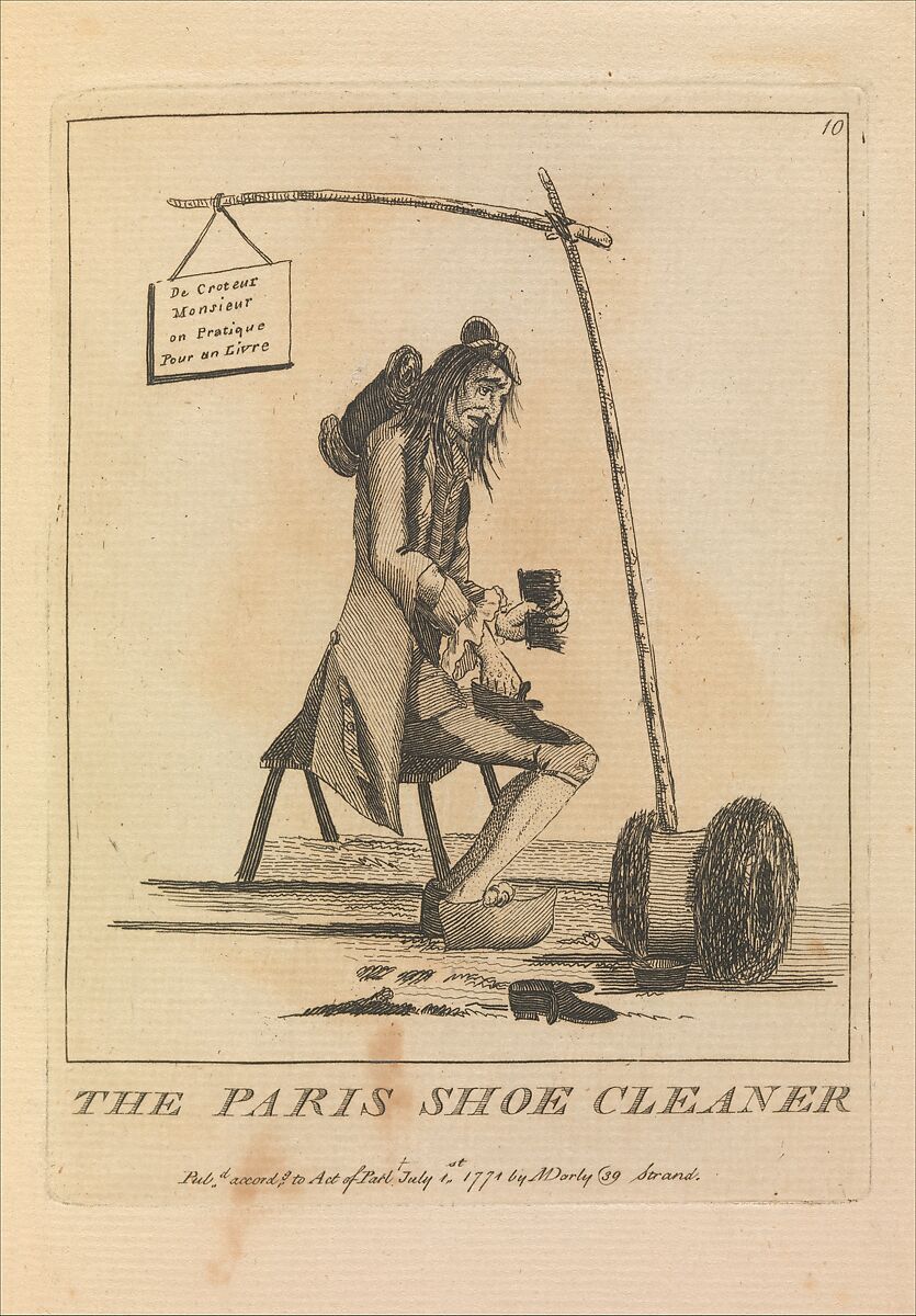 The Paris Shoe Cleaner, Attributed to Henry William Bunbury (British, Mildenhall, Suffolk 1750–1811 Keswick, Cumberland), Etching 
