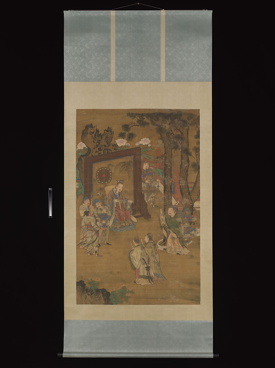 Remonstrating with the emperor, Liu Jun (Chinese, active ca. 1475–ca. 1505), Hanging scroll; ink and color on silk, China