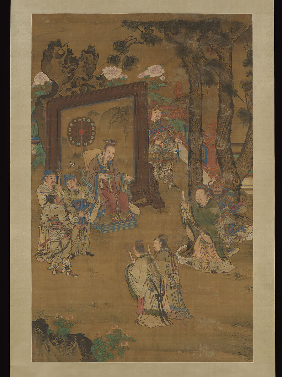 Remonstrating with the emperor, Liu Jun  Chinese, Hanging scroll; ink and color on silk, China