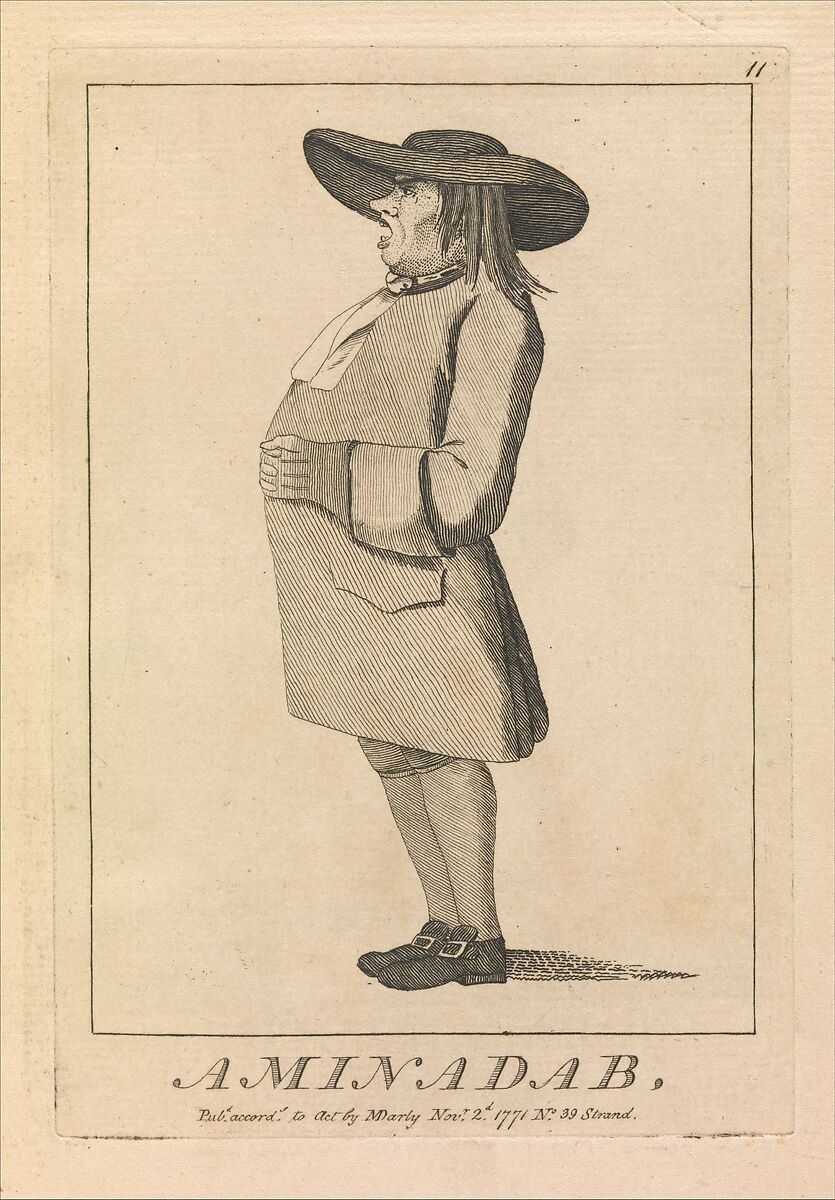 Aminadab, Matthias Darly (British, ca. 1721–1780 London), Etching 