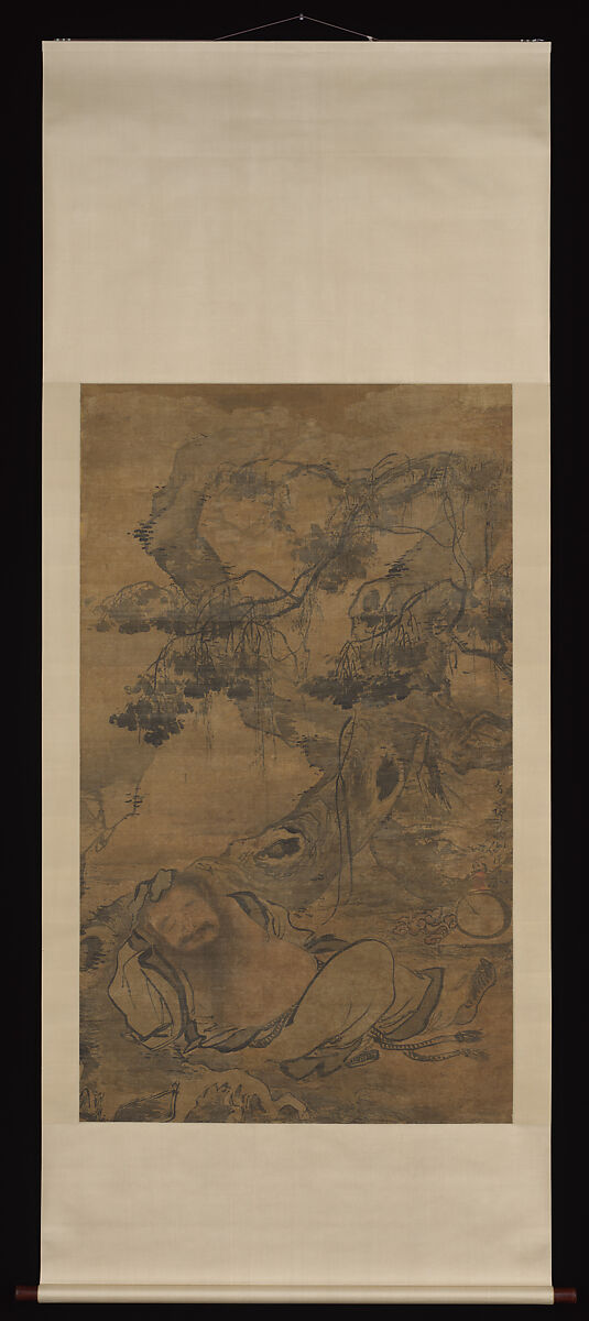 Drunken recluse beneath an old tree, Chen Zihe (Chinese, active early 16th century), Hanging scroll; ink on silk, China
