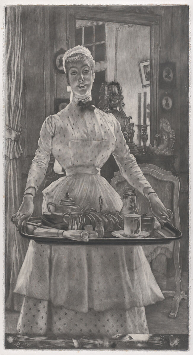 Morning, James Tissot (French, Nantes 1836–1902 Chenecey-Buillon), Mezzotint on wove paper; trial proof 