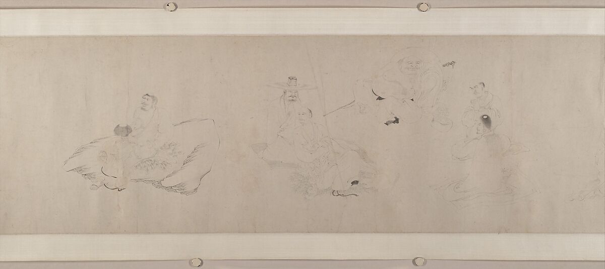 The Eighteen Luohans, After Ding Yunpeng (Chinese, 1547–ca. 1621), Handscroll; ink on paper, China