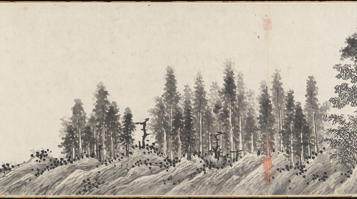 Joint Landscape, Shen Zhou (Chinese, 1427–1509), Handscroll; ink on paper, China