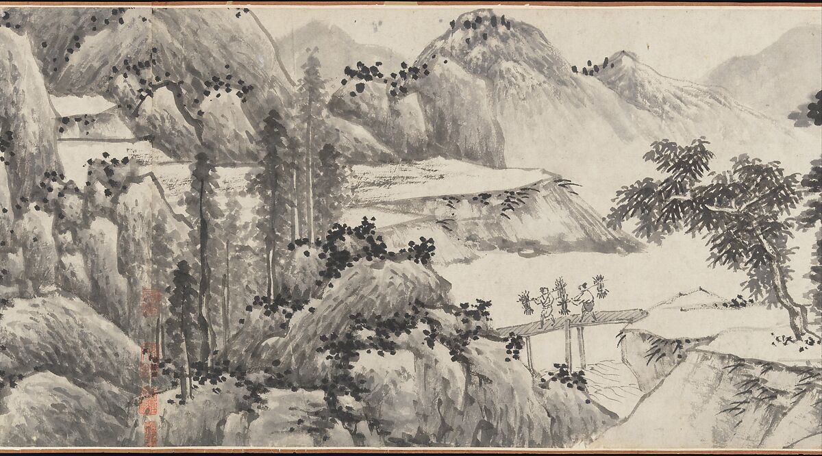 Joint Landscape, Shen Zhou (Chinese, 1427–1509), Handscroll; ink on paper, China